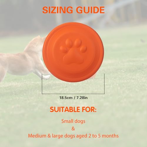 NAITELI Flyer-Soft Flying Disc Fetch Toy-for Small Dogs(Orange,S) - color: Orange, size: Small