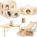 Breezehug 4 Pcs Hamster Cage Accessories Hamster Platform Toy, Spy Villa - style: Spy Villa