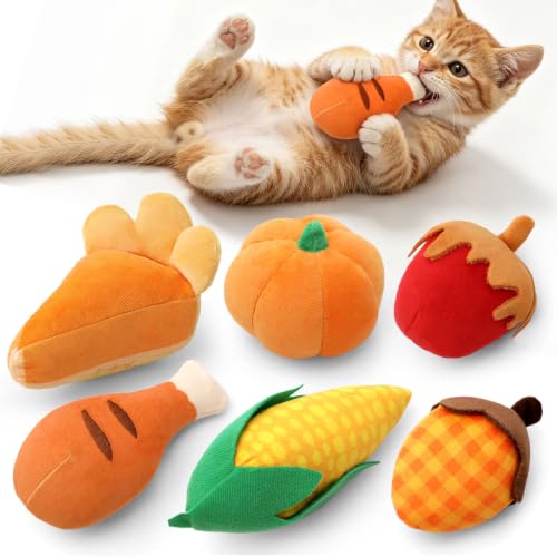 CiyvoLyeen Plush Thanksgiving Catnip Toys for Indoor Cats 6 Pack - color: Thanksgiving - 6Pcs