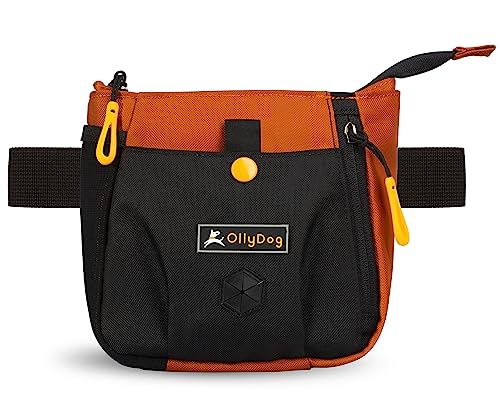 OllyDog Backcountry Day Bag | Hands-Free Dog Training Treat Pouch | Fanny/Hip Pack with Zipper Closure & Built-in Poop Bag Dispenser | Removable Waist Clip (Clay) - color: Clay