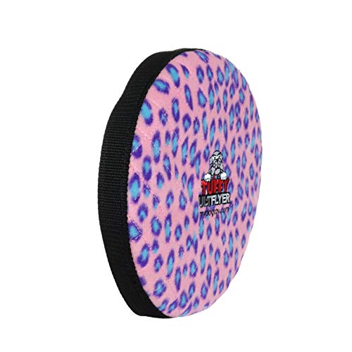 TUFFY® 2 Pack Ultimate Flyer Ultra Durable Plush Dog Toys - color: 2PK Pink Leopard Flyer