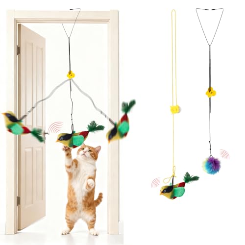 Cat Toy Door Hanger, Over the door cat toy(Bird and Ball) for indoor cats