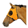 Intrepid International Horse Mask - Quarter Cup Blinker Hood for Racing & Training, Stretchable Material, Touch Tape Closure, Blinders, Limited Side and Back Visibility Aid - color: Orange