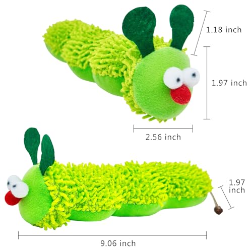 miwoowim 3 Pack Plush Caterpillar Cat Kicker, 9" Catnip & Gall Fruit Toy