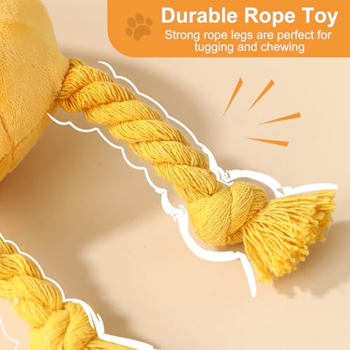 lilfrd 2 Pack Squeaky Rope Plush Dog Toys for Small Medium Puppies - style: Monster