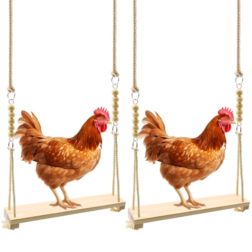 2 Pack Chicken Swing Toys, Wood Chicken Swing Toy - size: 2pcs Chicken Swings