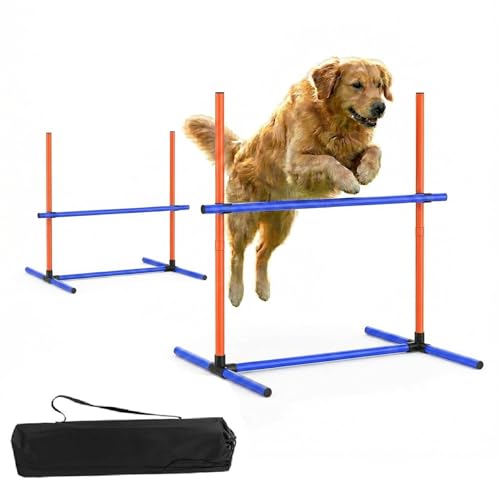 Dog Agility Training Equipment, 2-Set Dog Jumps & Hurdles with Poles - size: 2-Sets
