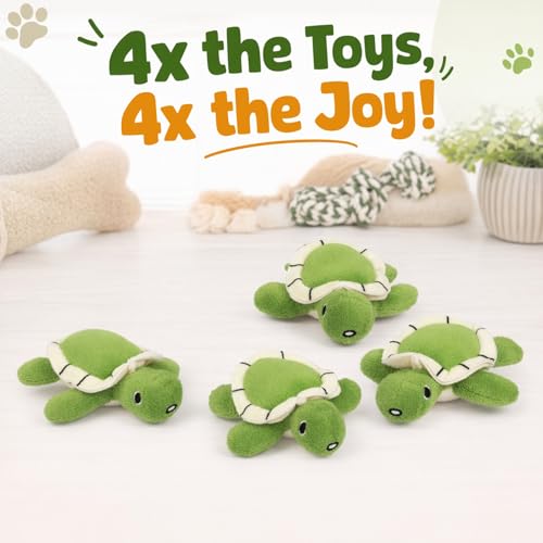 Hollypet Squeaky Hide and Seek Dog Toys for Small and Medium, 4 Turtles - style: 4 Turtles Refill