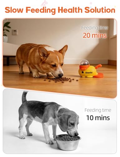 Dog Treat Dispenser Puzzle Toy, Interactive Slow Feeder Bowl for Cats and Dogs, Mental Stimulation Enrichment Toy, Indoor Pet Feeder with Silicone Mat to Keep Pets Busy,Multiple Colors (Yellow) - color: yellow