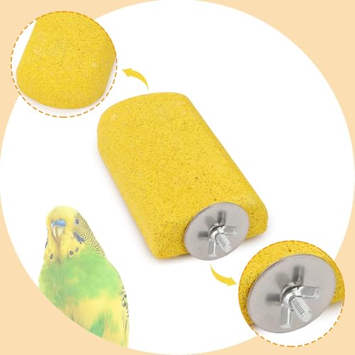 Hypeety Bird Beak Grinding Stone Cage Calcium Mineral Paw Grinding Block - color: Perch Stand