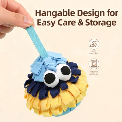 Small Dog Pinecone Snuffle Toy-Squeaky Crinkle Hide & Seek Puzzle Blue - color: blue