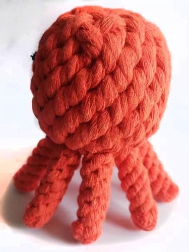 Dog Toys Puppy Teething Chew Toys,Dog Chew Toys Rope Toys,Cat Chew Toys,Safe Braided Toys Healthy Gift - color: orange octopus