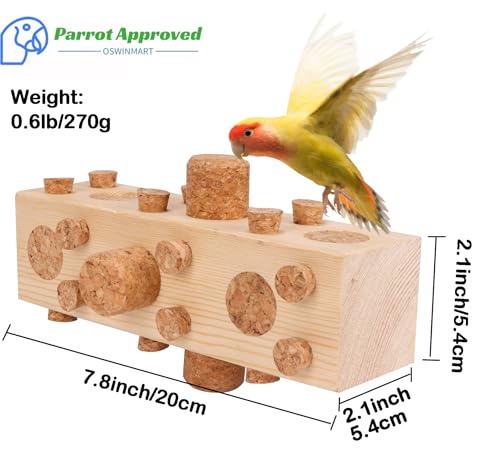 36pcs+18pcs Spares Soft Corks with Parrot Chewing Toy Cage Perch Pine Wood Foraging Smart Toy for Small to Regular Size Parrot Cockatiel Birds - size: MODEL-A