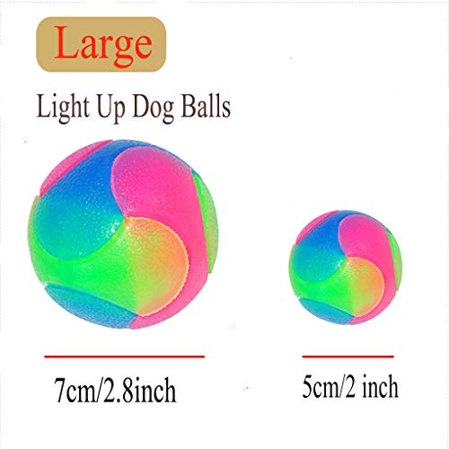 2 pcs Large Light Up Dog Balls Flashing Elastic Ball Bouncy Glow in The Dark Interactive Jumping Blinking Dog Ball Pet Toys for Golden Retriever,Labrador,Large Dogs - color: 2 pcs Large smooth balls