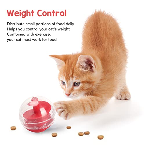 Zerodis Cat Leaky Food Toy Ball,Pet Interactive Slow Feeder Puzzle Ball Cat Treat Dispenser Toys for Bored Cats Relieve Boredom Dog Teeth Grinding Feeding