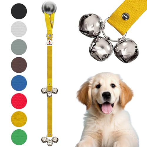Caldwell's Pet Supply Co. Dog Potty Bells, Dog Bells to Go Outside, Hanging Dog Door Bell for Potty Training, Quality Bell for Dogs to Ring to Go Potty, Potty Bells for Dogs, New Puppy Training Tool - color: Yellow, size: One Potty Bell