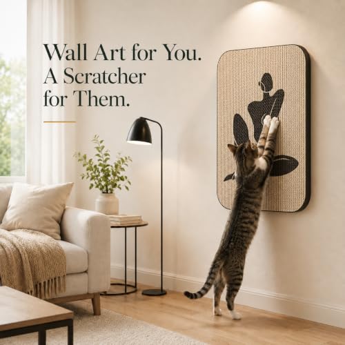 Cat Wall Scratcher, Art Cat Scratching Board for Indoor Cats - color: Silent Elegance