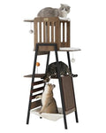 FourFurPets Modern Cat Tree, 58-Inch Cat Tower for Large Cats, Big Hammock - color: Greige