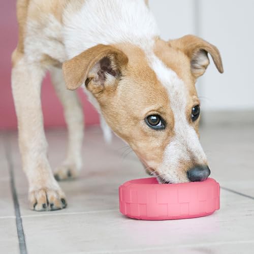 KONG Puppy Tires, Natural Rubber Teething Toy, Medium/Large Puppies, Pink - color: Pink, size: Medium/Large