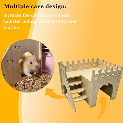 Hamster Hides Wood House Platform Hamster Hideout