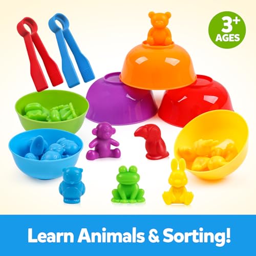 Counting Animals Toys Matching Game Preschool Learning Activity for 3+yrs