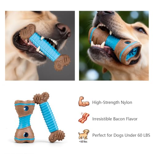 Dog Puzzle Chew Toy Durable Interactive Nylon Toys - color: Blue