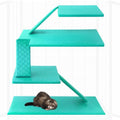 Beeveer 7 Pcs Winter Ferret Cage Liner Set Washable Ferret Pads Bedding Cage Accessories for Small Animals Hamster Rats Chinchillas Hedgehogs Guinea, Stain-Resistant Material(Light Blue) - color: Light Blue