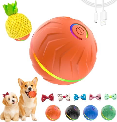 2026 T01 Interactive Dog Ball, Automatic Moving and Bouncing Dog Toy - color: Orange