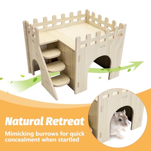 BNOSDM Wooden Hamster Houses and Hideouts with Slide Ramp Climbing Stairs - color: Style A