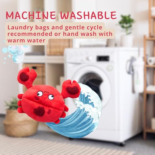 Hide and Seek Plush Dog Toys, Crab Interactive Toy for Small Dogs, Red Puppy Puzzle Squeaky Toys with Crinkle Papers, Durable Snuffle Dog Toys for Medium Pet - color: Red Crab