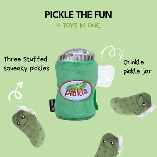 CHEWFFON Dog Interactive Toy, Plush Hide and Seek Burrow Puzzle - style: Pickle