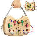 Busy Board with LED Light Switches,Montessori Toys for 1 2 3 Year Old - style: Upgraded Activity Board