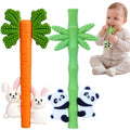 Baby Teething Toy, Silicone Teether Sticks for Teething Relief, BPA Free - color: Green Orange