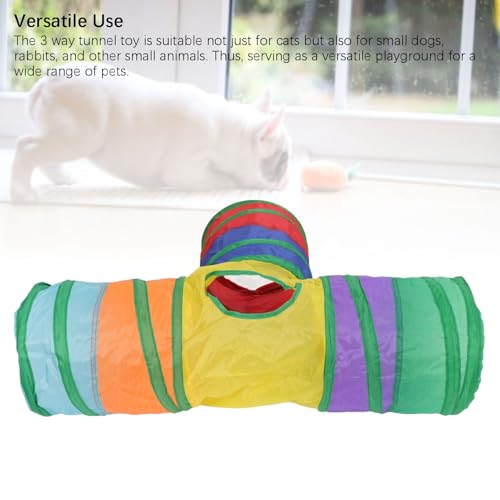 Cat Play Tunnel,Occupiedpet Collapsible Cube Tent with 4 Entry Points - color: T-shaped