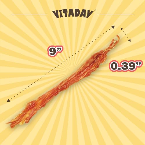 VITADAY Turkey Tendon for Dogs, USA-Sourced, Strips, 3 oz, Pack of 5 - size: 3 Ounce (Pack of 5)