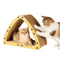 TIMIEEYA Cardboard Cat House - Triangle Cardboard Cat Scratcher Cozy Cats Lounger as Tunnel and Sofa, Cat Scratcher for Indoor Cats, Safe & Secure - size: Triangular shape