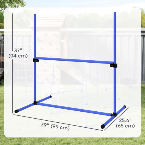 PawHut 6 Piece Dog Agility Training Equipment for Dog Agility Course Blue - color: Blue, size: 6 Piece