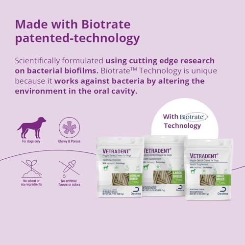 Vetradent® Veggie Dental Chews for Small Dogs - size: 0.33 Ounce (Pack of 30)