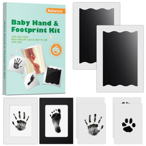 Nabance Baby Footprint Kit, Inkless Baby Hand and Footprint Kit, 2 Pack - size: 2-Pack, Regular 2.3" x 3.7"