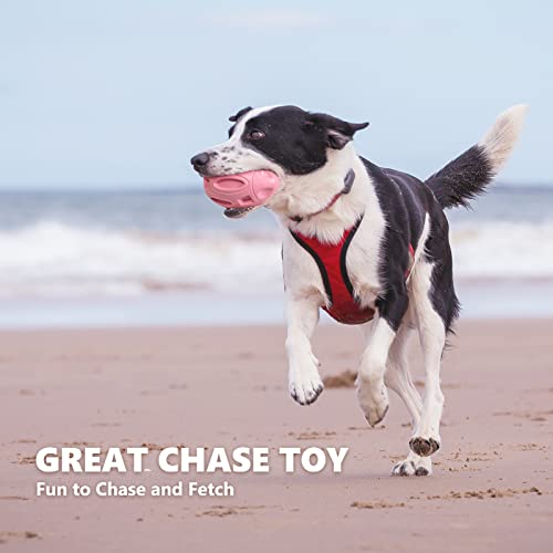 EASTBLUE Dog Toys for Aggressive Chewers, Indestructible Squeaky Football - color: Pink