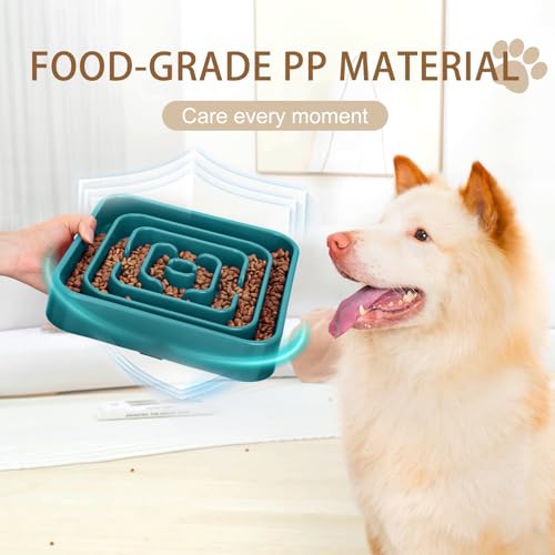 Slow Feeder Dog Bowls for Large Medium Dogs, Anti-Choking Slow Eating Maze Dog Food Bowl, Anti-Slip Slow Feeding Pet Puzzle Bowl,Green - color: green