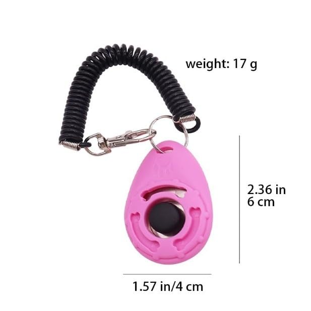 2Pcs Pink Dog Clicker for Training Easy to Use with Button Dog Training Accessories Strong and Long-Lasting, Training and Behavior Aids