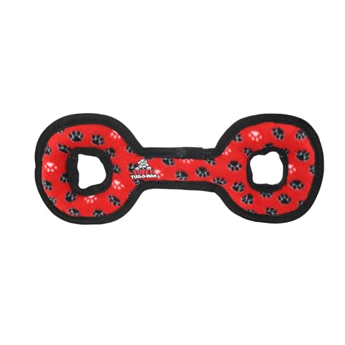 TUFFY® : TugOWar Dog Toy: Ultra Durable Plush Toy with Multiple Layers & Reinforced Seams, Washable and Floats, Original Construction - color: Red Paw TugOWar