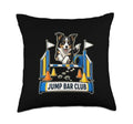 Jump BAR Club Dog Agility Training Practice Course Paw Throw Pillow - size: 18x18