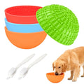 4 Pcs Dog Enrichment Lick Bowls Silicone Freeze Bowls Interactive Cat Licking Mats Slow Feeders Includes 2 Pcs Brush for Pet Boredom Anxiety Relief,Oral Health,Wobble or Stay Put Freeze Feeder