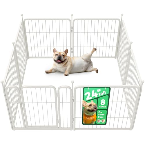 FXW Rollick Dog Playpen, Indoor, Yard & RV Camping, 24" H, 8 Panels - color: White, size: 24"H