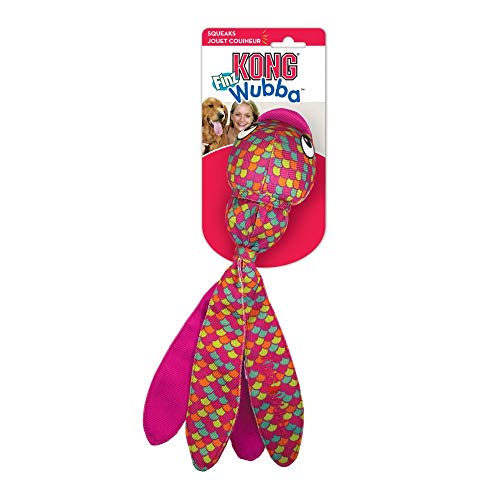 KONG Wubba Finz - Dog Toy for Tug of War & Fetch - Dog Supplies for Puppy & Dog Playtime - Outdoor & Indoor Dog Toy (Pink, Small) - color: Pink, size: Small