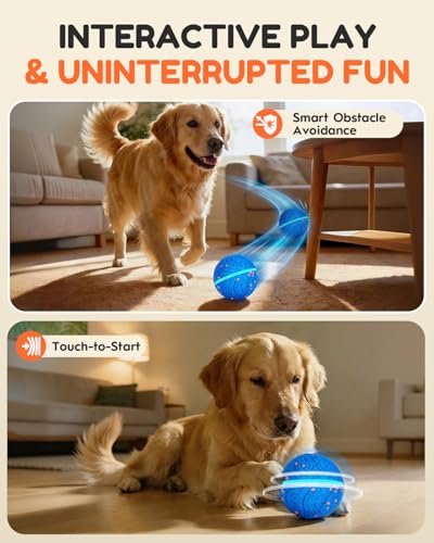 osou Smart Interactive Dog Toys, Automatic Moving & Bouncing Dog Ball for Medium & Large Dog Breeds, E-TPU Durable & Waterproof, with Irregular Motion to Encourage Active Play