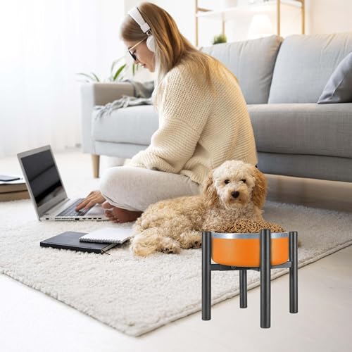 PROERR Lifted Dog Bowl Stand - Without Bowls, Single Raise Pet Food Table Adjustable Wide 6-10", Tall 8 10 12" - Bowl Stand Size Optional, Dog Bowls Holder Elevated for Small Medium Large Dogs Breed - size: Small-HIGH-8IN