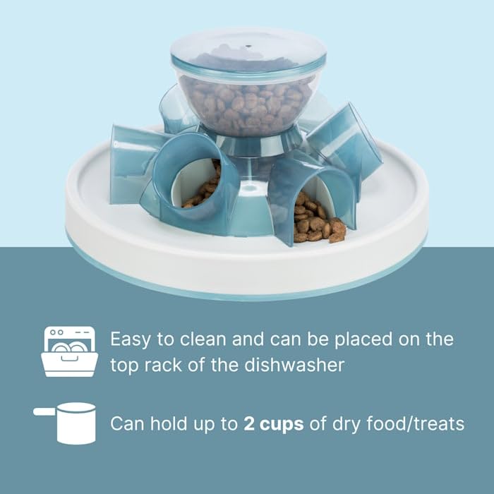 TRIXIE Tunnel Slow Feeder for Cats and Dogs, Interactive Cat Toy, Pet Food Dispenser, Treat Dispenser - size: 8.5 x 7